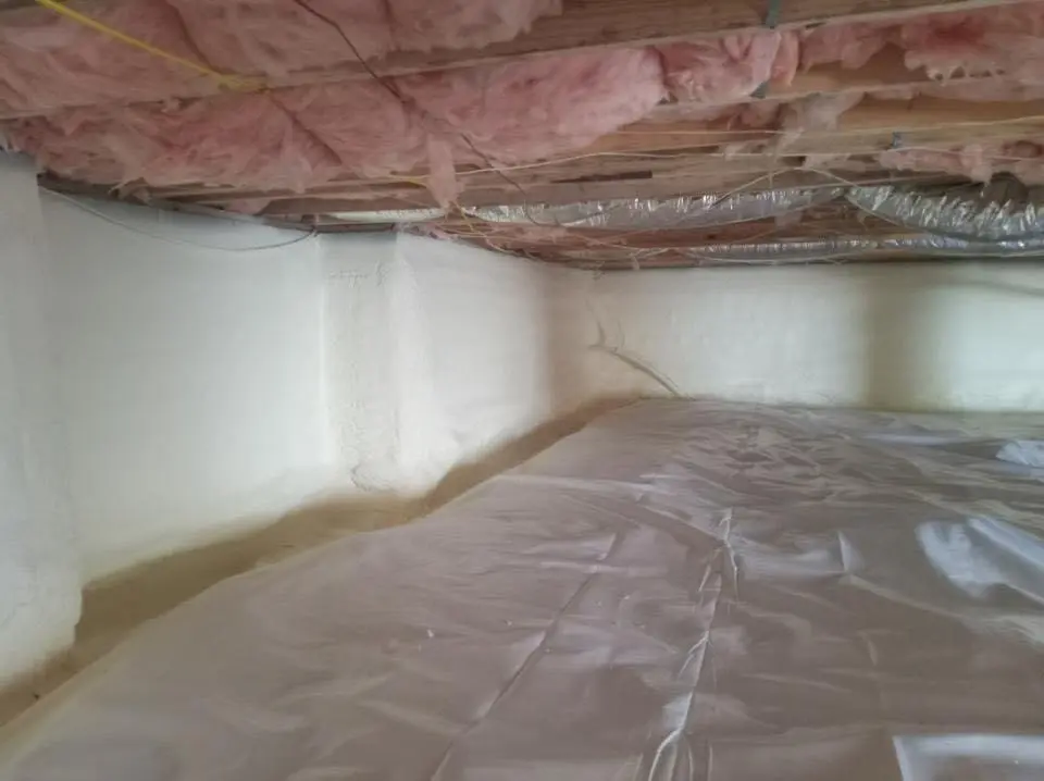 Crawl space encapsulation with closed-cell spray foam for Flat Roof Repair in Lincoln